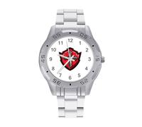 Knights Templar Crusader Cross - Reloj analógico de cuarzo para hombre, correa de acero inoxidable, reloj de pulsera de negocios