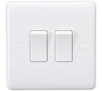 Knightsbridge CU3000 - Interruptor de 2 vías (Borde Curvado, 10 A, 230 V, 2 vías), Color Blanco