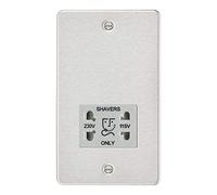 Knightsbridge FP8900BCG - Enchufe de doble voltaje para afeitadora (cromo cepillado con inserto gris, 115/230 V)