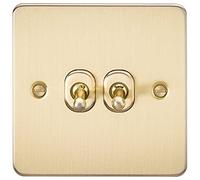 Knightsbridge fpav2togbb 10 A 2 G Interruptor de 2 Vías con Placa - Latón Pulido