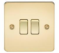 Knightsbridge fpav3000bb 10 A 2 G 2 Vías Interruptor con Soporte de Placa - Pulido Brass P, FP3000PB