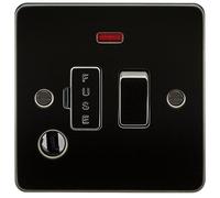 Knightsbridge fpav6300fgm 13 A Placa Plana conmutada Fusionado Unidad Spur con Neon Y Flex de Salida, Color Gris