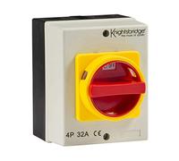 Knightsbridge INAV0026 Aislamiento Giratorio IP65 32A 4P AC (230 V-415 V), Crema