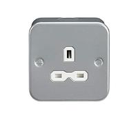 Knightsbridge MR7000U Metal revestido 13A 1 Gang zócalo sin conmutar, gris, 45.0 mm* 81.5 mm* 81.5 mm