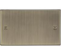 Knightsbridge Placa ciega 2G con Borde Cuadrado de latón Envejecido