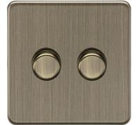 Knightsbridge Regulador inteligente 2G de 2 vías 10-200 W (5-150 W LED) - Latón antiguo