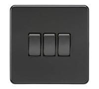 Knightsbridge SF4000MBB Interruptor 2 vías basculantes, Negro/Negro, Light Switch 3G
