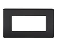 Knightsbridge SF4GMB - Placa Frontal Modular 4G sin Tornillos, 230 V, Negro Mate