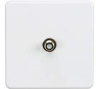Knightsbridge SFAV0150MW Salida de TV Sat sin Tornillos (1 G, sin Aislamiento), Color Blanco Mate