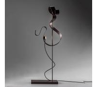 Knikerboker Curve lámpara de mesa LED, café