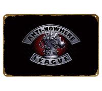 KNIOIL Anti-Nowhere League - Póster de metal vintage con logotipo de la Liga Ninguna para la familia, club, bar, cafetería, dormitorio, decoración de pared, regalo, 8 x 12 pulgadas