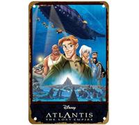 KNIOIL Atlantis: El Imperio Perdido (2001) Póster de película vintage de metal con logotipo familiar, club, bar, cafetería, dormitorio, decoración de pared, regalo, 8 x 12 pulgadas