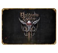KNIOIL Baldurs Gate 3, logotipo, 4K, póster vintage de metal con logotipo familiar, club, bar, cafetería, dormitorio, decoración de pared, regalo, 8 x 12 pulgadas