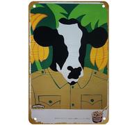 KNIOIL Ben & Jerry's - Póster de metal vintage con diseño de plátano, chocolate, nogal, logotipo, familia, club, bar, cafetería, dormitorio, decoración de pared, regalo, 8 x 12 pulgadas