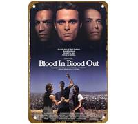 KNIOIL Blood In Blood Out: Bound by Honor (1993) Póster vintage de metal con logotipo de la familia, club, bar, cafetería, dormitorio, decoración de pared, regalo, 8 x 12 pulgadas
