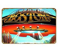 KNIOIL Boston Don't Look Back Classic Rock Póster vintage de metal con logotipo de la familia, club, bar, cafetería, dormitorio, decoración de pared, regalo, 20 x 30 cm