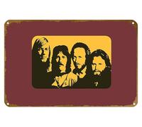 KNIOIL - Cartel de metal vintage con diseño floral rojo y negro, diseño de Jim Morrison, The Doors (música), con logotipo de la familia, club, bar, cafetería, dormitorio, decoración de pared, regalo