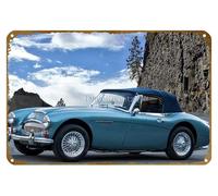 KNIOIL Cartel de metal vintage de 1966 Austin-Healey 3000 MKIII Roadster con logotipo familiar, club, bar, cafetería, dormitorio, decoración de pared, regalo, 8 x 12 pulgadas
