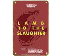 KNIOIL Cartel de película de metal vintage con logotipo de Lamb to the Slaughter (2016), diseño de la familia, club, bar, cafetería, dormitorio, decoración de pared, regalo, 8 x 12 pulgadas