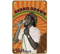 KNIOIL Dennis Brown: Live at Montreux - Póster de la película vintage de metal con logotipo de la familia, club, bar, cafetería, dormitorio, decoración de pared, regalo, 8 x 12 pulgadas