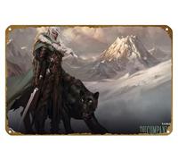 KNIOIL Drizzt Do UrdenDrizzt - Papel pintado de Dungeons Dragons Tiranía, póster vintage de metal, letrero de estaño, logotipo, club, bar, cafetería, dormitorio, decoración de pared, regalo, 8 x 12