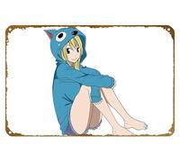 KNIOIL Fairy Tail, Lucy Heartfilia - Póster de anime vintage de metal con logotipo familiar, club, bar, cafetería, dormitorio, decoración de pared, regalo, 8 x 12 pulgadas