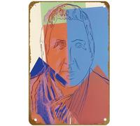 KNIOIL Gertrude Stein - Diez retratos de judíos del siglo XX - Póster de Andy Warhol de metal vintage con logotipo, club familiar, bar, cafetería, dormitorio, decoración de pared, regalo, 8 x 12