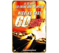 KNIOIL Gone in 60 Seconds (# 2 de 2) 1974 Póster vintage de metal con logotipo familiar, club, bar, cafetería, dormitorio, decoración de pared, regalo, 8 x 12 pulgadas