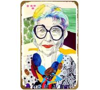 KNIOIL Greta Berlin Iris Apfel - Póster de metal vintage con logotipo de la familia, club, bar, cafetería, dormitorio, decoración de pared, regalo, 8 x 12 pulgadas