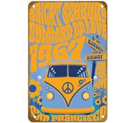 KNIOIL Haight Ashbury Summer of Love - Póster vintage de metal con logotipo familiar, club, bar, cafetería, dormitorio, decoración de pared, regalo, 8 x 12 pulgadas
