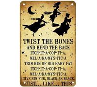 KNIOIL Hocus Pocus Twist The Bones And Bend The Back, cartel de metal vintage con logotipo de la familia, club, bar, cafetería, dormitorio, decoración de pared, regalo, 8 x 12 pulgadas