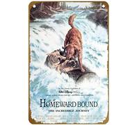 KNIOIL Homeward Bound: The Incredible Journey 1993 - Póster vintage de metal con logotipo de la familia, club, bar, cafetería, dormitorio, decoración de pared, regalo, 8 x 12 pulgadas