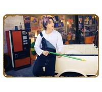 KNIOIL Jungkook Is Leaning Back On Vehicle wearing White Blue Jeans Dress Jungkook Music Poster Vintage Metal Tin Sign Logo Family Club Bar Cafe Bedroom Art Wall Decor Gift 20.3x30.5 cm