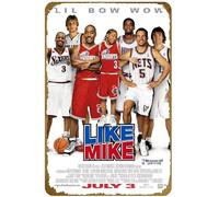 KNIOIL Like Mike (#1 de 2) Póster de la película 2002 vintage de metal con logotipo de la familia, club, bar, cafetería, dormitorio, decoración de pared, regalo, 8 x 12 pulgadas