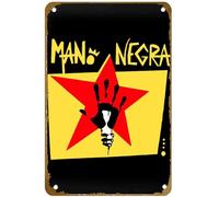 KNIOIL Mano Negra King Of Bongo 1991 - Póster vintage de metal con logotipo de la familia, club, bar, cafetería, dormitorio, decoración de pared, regalo, 8 x 12 pulgadas
