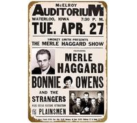 KNIOIL Merle Haggard 1971 - Póster de concierto impreso - RedPlanetGraphics Póster vintage de metal con logotipo familiar, club, bar, cafetería, dormitorio, decoración de pared, regalo, 8 x 12