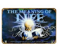 KNIOIL Monty Python's The Meaning of Life (# 2 de 2) Póster de película de 1983, letrero de metal vintage con logotipo familiar, club, bar, cafetería, dormitorio, decoración de pared, regalo, 8 x 12
