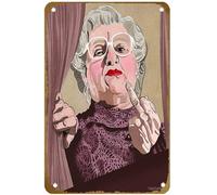 KNIOIL Mrs Doubtfire - Ilustración de Robin Williams - Póster de película vintage de metal con logotipo de club familiar, bar, cafetería, dormitorio, decoración de pared, regalo, 8 x 12 pulgadas