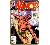 KNIOIL Namor, The Sub-Mariner (1990) #1 - Póster vintage de metal con logotipo familiar, club, bar, cafetería, dormitorio, decoración de pared, regalo, 8 x 12 pulgadas