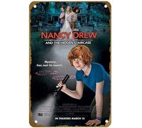 KNIOIL Nancy Drew and the Hidden Staircase (2019) Póster de película vintage de metal con logotipo de la familia, club, bar, cafetería, dormitorio, decoración de pared, regalo, 8 x 12 pulgadas