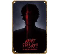 KNIOIL Night Stalker: The Hunt for a Serial Killer (2021-) Póster de la película vintage de metal con logotipo de club familiar, bar, cafetería, dormitorio, decoración de pared, regalo, 8 x 12
