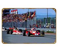 KNIOIL Niki Lauda Fighting James Hunt - Póster vintage de metal con logotipo de Family Club, Bar, Café, dormitorio, decoración de pared, regalo, 20 x 30 cm