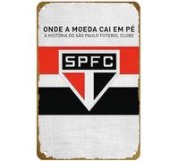 KNIOIL Onde a Moeda Cai em Pe: A Historia do São Paulo Futebol Clube Film Poster Vintage Metal Tin Sign Logo Family Club Bar Cafe Bedroom Art Wall Decor Gift 20.3x30.5 cm