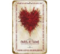 KNIOIL Paris Je Taime (2007) Póster vintage de metal con logotipo de la familia, club, bar, cafetería, dormitorio, decoración de pared, regalo, 20 x 30 cm