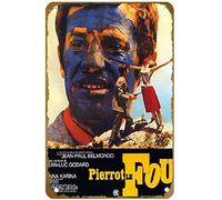 KNIOIL Pierrot le Fou 2 - Póster de metal vintage con logotipo de la película Family Club, Bar, Café, dormitorio, decoración de pared, regalo, 20 x 30 cm