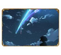 KNIOIL Póster de anime con texto en inglés «Your Name Kimi No Na Wa Mitsuha Miyamizu» de metal vintage, con logotipo de la familia, club, bar, cafetería, dormitorio, decoración de pared, regalo, 8 x