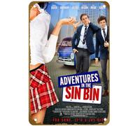 KNIOIL Póster de la película Adventures in the Sin Bin For Some, it's a joy ride 2013 Vintage Metal Tin Sign Logo Family Club Bar Cafe Bedroom Art Wall Decor Gift 20.3x30.5 cm