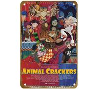 KNIOIL Póster de la película Animal Crackers (#5 de 13) 2018, letrero de metal vintage con logotipo familiar, club, bar, cafetería, dormitorio, decoración de pared, regalo, 8 x 12 pulgadas