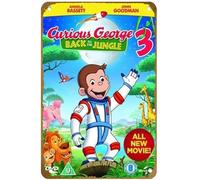 KNIOIL Póster de la película Curious George 3: Back to the Jungle, estilo vintage, de metal, con logotipo de la familia, club, bar, cafetería, dormitorio, decoración de pared, regalo, 8 x 12 pulgadas