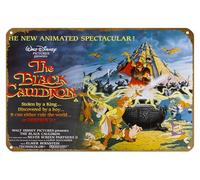 KNIOIL Póster de la película de 1985 de The Black Cauldron (# 2 de 2) con logotipo de la película de 1985, decoración de pared, regalo de 8 x 12 pulgadas